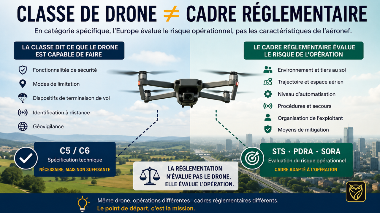 Drone de classe et cadre d'exploitation : deux notions différentes.